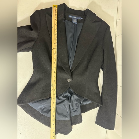Ralph Lauren Sport Size 8 Black 100% Wool Tailcoat Tailored Blazer Women's - Picture 13 of 16